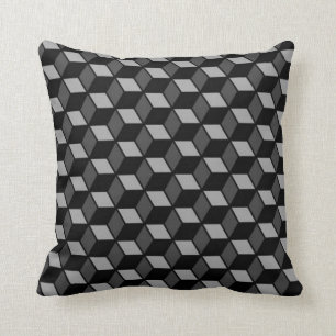 Coussin illusion 3D optique noire