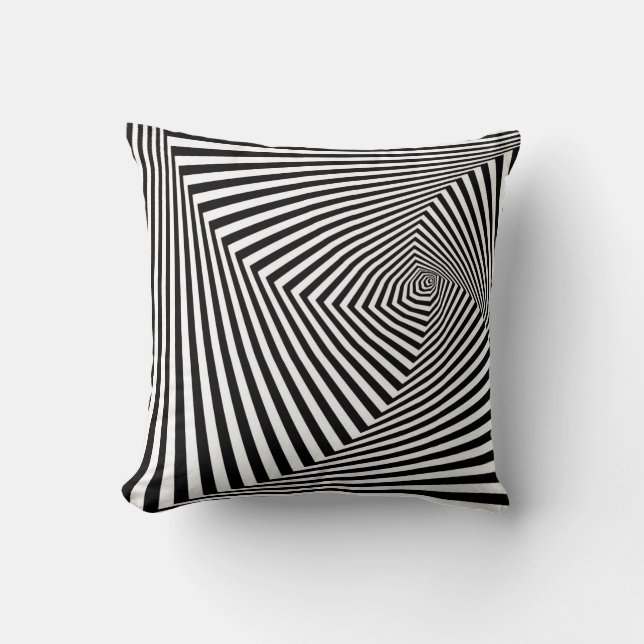 Coussin Illusion optique : Abstraite géométrique rayée. (Recto)