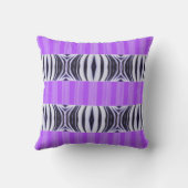 Coussin Illusion Zèbre - Abstrait Moderne Violet Lilas (Verso)