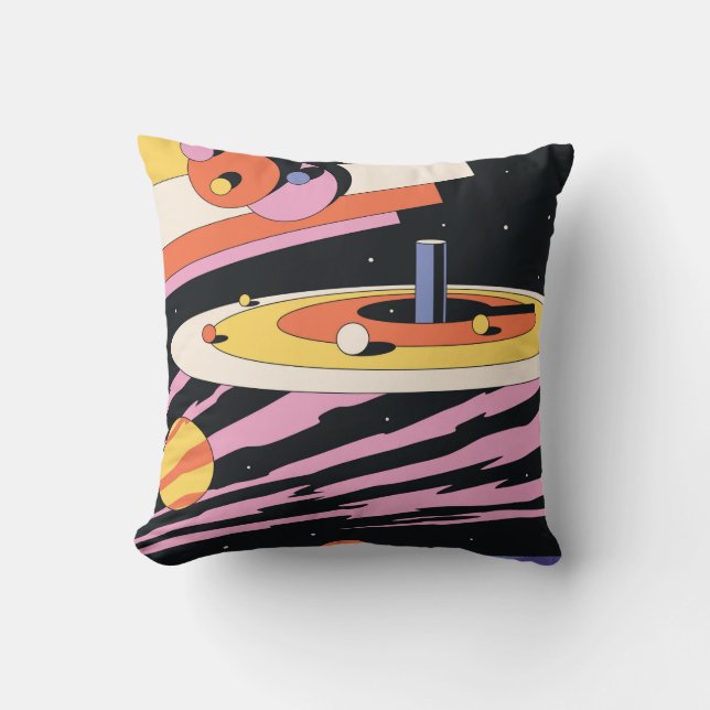 Coussin Illustration Abstraite de l'espace psychédélique,  (Recto)