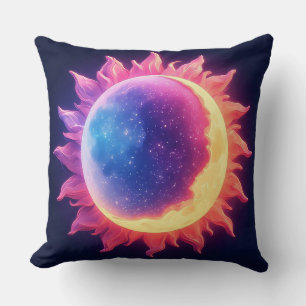 Coussin Illustration abstraite du soleil et de la lune cos