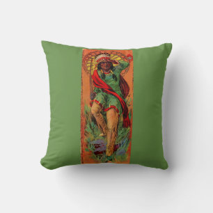 Coussin Illustration amérindienne amérindienne de 1919