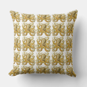 Coussin Illustration antique de pieuvre monstre marin