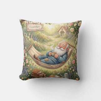 Coussin Illustration aquarelle cosy d'un gnome endormi