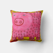 Coussin Illustration aquarelle de cochon motif (Verso)