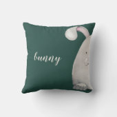 Coussin Illustration aquarelle de lapin heureux (Verso)