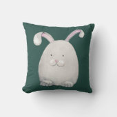 Coussin Illustration aquarelle de lapin heureux (Recto)