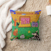 Coussin Illustration Arche de Noé Rainbow Funny Elephant (Couverture)