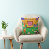 Coussin Illustration Arche de Noé Rainbow Funny Elephant (Chaise)