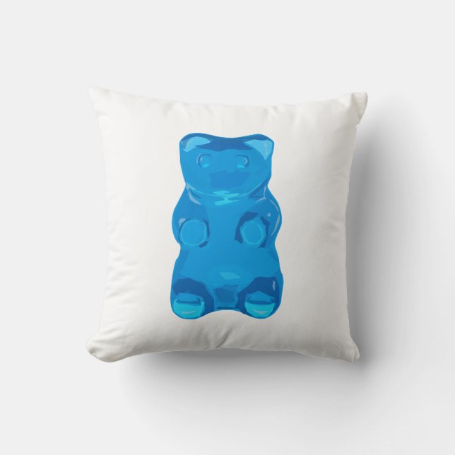 Coussin Illustration bleue de Gummybear (Recto)