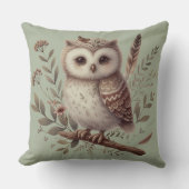 Coussin Illustration botanique de chouette fantaisiste de (Recto)