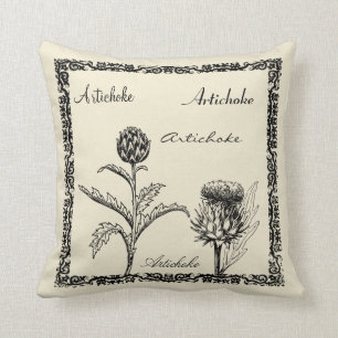 Coussin Illustration botanique vintage moderne de plantes