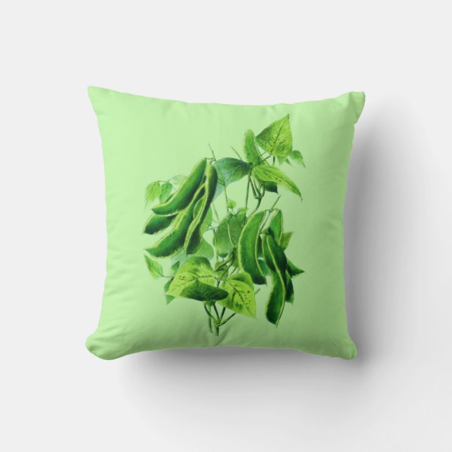 Coussin Illustration botanique vintage, Vin de Bean (Recto)