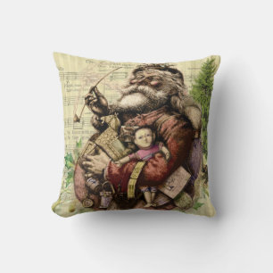Coussin Illustration classique de l'arbre du Père Noël joy