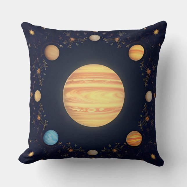 Coussin Illustration colorée de l'espace (Recto)