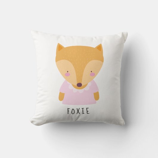 Coussin Illustration Cute Fox - Bébé personnalisable (Recto)