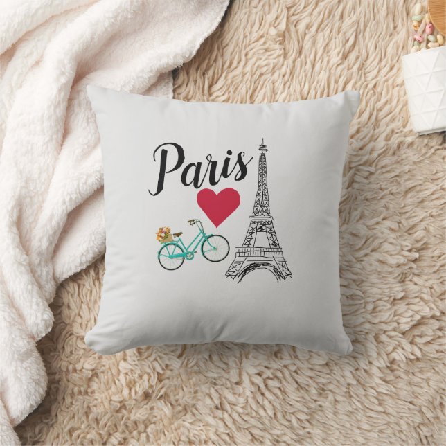 Coussin Illustration d'amour de la Tour Eiffel (Couverture)