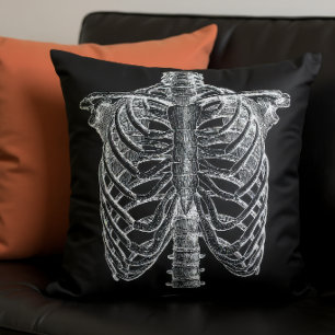 Coussin Illustration d'anatomie ancienne - Torse de squele