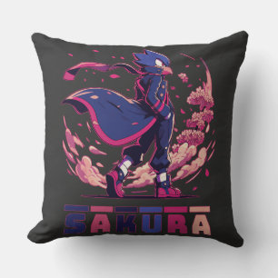 Coussin Illustration d'anime d'un oiseau guerrier Sakura a