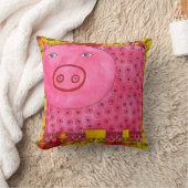 Coussin Illustration d'aquarelle de cochon motif (Couverture)