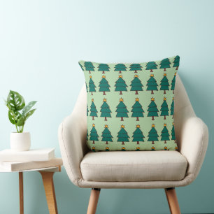 Coussin illustration d'arbre de Noël