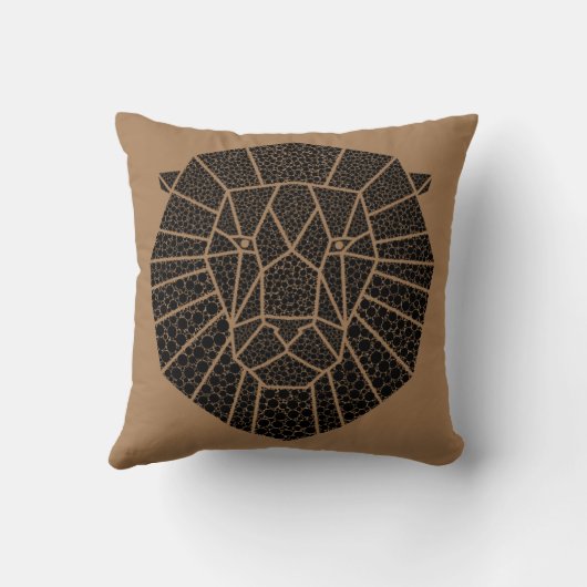 Coussin Illustration d'art abstrait de lion (Verso)