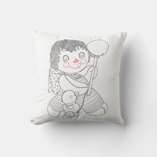 Coussin Illustration d'art dessinée à la main de canard jo (Recto)