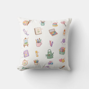 Coussin Illustration d'art et de fournitures artisanales p