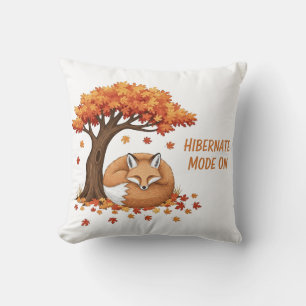 Coussin Illustration d'automne de renard endormi avec cita