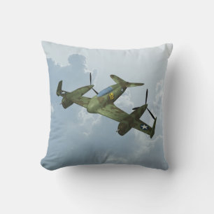 Coussin Illustration d'aviation militaire de vol de warbir