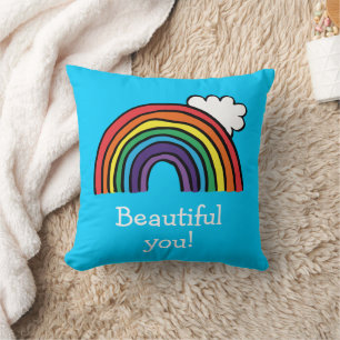 Coussin Illustration de arc-en-ciel coloré personnalisée