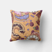 Coussin Illustration de beignet avec morsure (Verso)