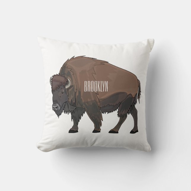Coussin Illustration de bison (Recto)