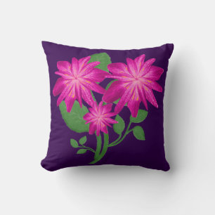 Coussin Illustration de bouquet floral rose Dessin à la
