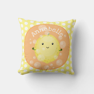 Coussin Illustration de bulles de caricatures de citron mo