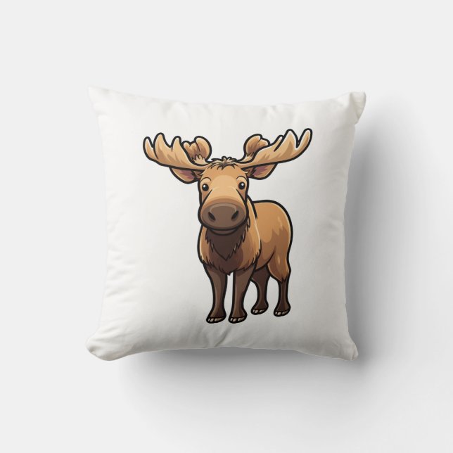Coussin Illustration de cerf de dessin (Recto)