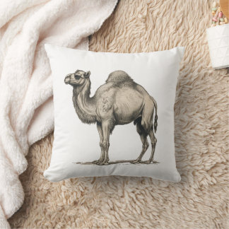 Coussin Illustration de chameau réaliste vintage - Chameau