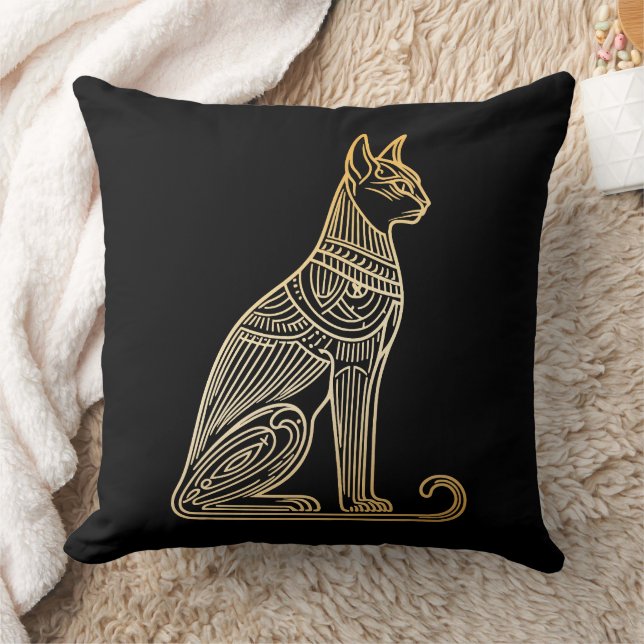Coussin Illustration de chat doré pour les amateurs de cha (Couverture)