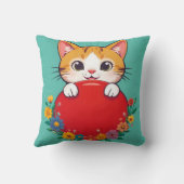 Coussin Illustration de chat mignon (Verso)