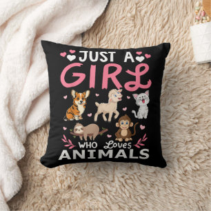 Coussin Illustration de chat minimaliste mignonne pour ama