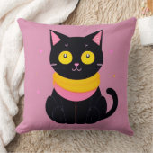 Coussin Illustration de chat noir mignon (Couverture)
