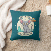 Coussin Illustration de chat Sphynx OVNI Sarcastique (Couverture)