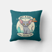 Coussin Illustration de chat Sphynx OVNI Sarcastique (Verso)