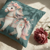 Coussin Illustration de cheval de fantaisie aux couleurs p