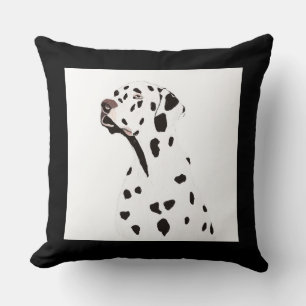 Coussin Illustration de chien dalmate noir/blanc