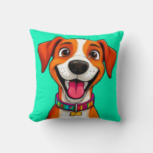 Coussin Illustration de chien de dessin animé mignon