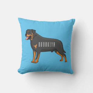 Coussin Illustration de chien Rottweiler