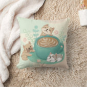 Coussin Illustration de chiens et de cafés mignons (Couverture)