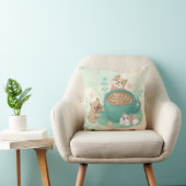 Coussin Illustration de chiens et de cafés mignons (Chaise)