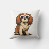 Coussin Illustration de chiot aux yeux globuleux mignons (Verso)